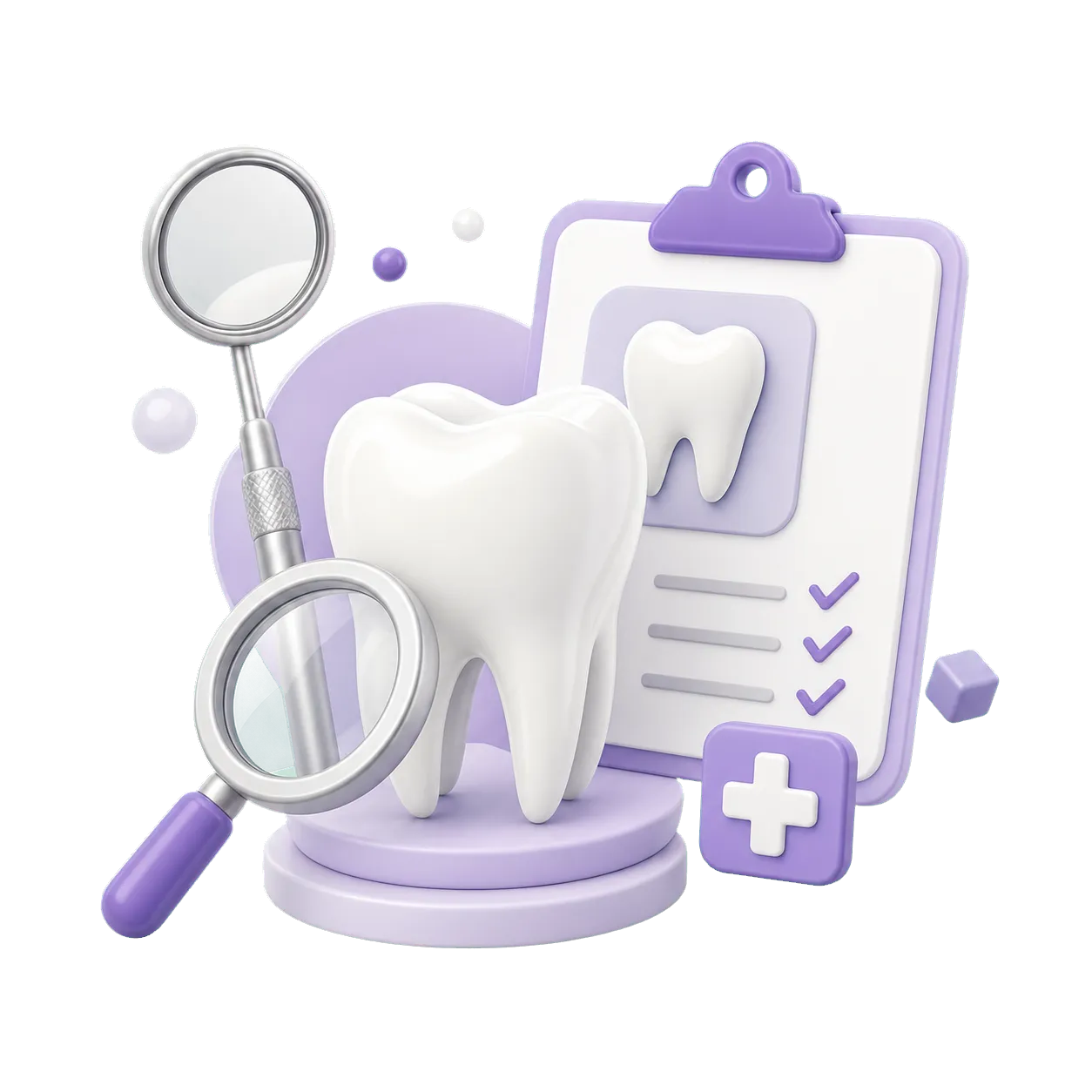 Dental consultation and diagnosis illustration